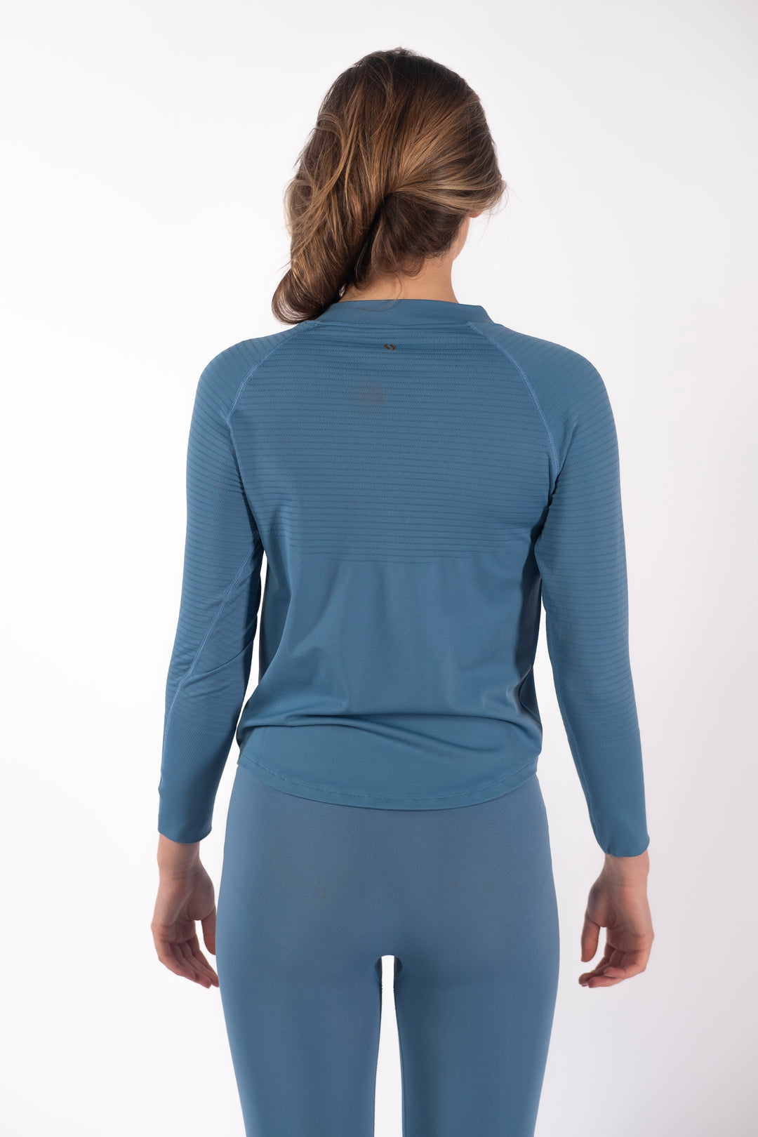 Half -Zip Long - Sleeve Sky Blue